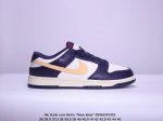 Nk Dunk Low Retro Navy Blue 紫金白 Sb低帮休闲板鞋 配色设计上延续系列代表性的全皮革风范，并贯穿大面积白色饰块构建清爽底座。细节处