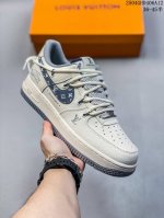 海外限量发售！公司级Nike Air Force 1 '07 Low “Lv联名 灰花纹抽绳”空军一号 低帮 运动鞋 休闲鞋 折边针车 工艺难度大 原楦头原纸板