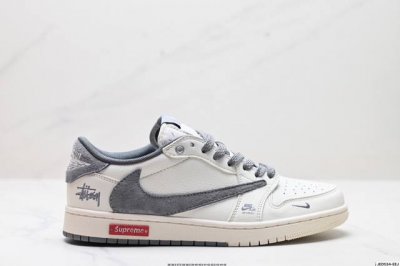 公司级Aj1倒勾Travis Scott X Air Jordan 1 ” Reverse Mocha “ Aj1乔1 Ts 闪电 联名倒钩 低帮文化篮球鞋 完