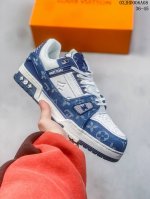 二层牛皮 全新lv路易威登louis Vuitton Trainer Sneaker Low休闲运动文化百搭板鞋 尺码:36-45 03Jhd006A08