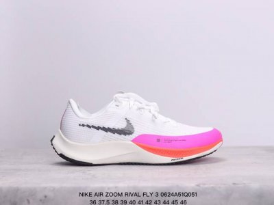 公司级 耐克 男女鞋 Nike Air Zoom Rival Fly 3 超弹透气老爹鞋 轻量运动跑步鞋。鞋款搭载 Flyknit 材料 出众弹性 易于穿脱 采