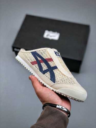 亚瑟士 Onitsuka Tiger鬼冢虎 Mexico 66 Sabot 网面透气 新款舒适一脚蹬男女运动休闲鞋 货号：1183C123-100 尺码：36-