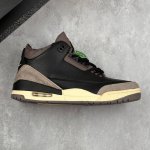 本地 核心私 A Ma Maniere X Air Jordan 3 Retro Black Aj3 乔3联名款 复古文化休闲运动鞋 #全鞋面将黑色作为底色奠定