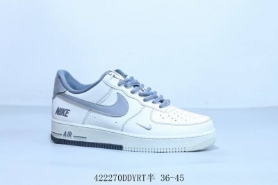 耐克 Nike Air Force 1 Af1耐克 低帮 空军一号休闲板鞋 灰白 货号 Sc9207-534 422 Ddyrt半 36-45