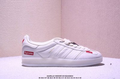 公司级Adidas Originals Gazelle Indoor Indoor Lv T头鞋 Sup联名 防滑耐磨轻便 低帮 板鞋 男女同款 白 以柔软的皮