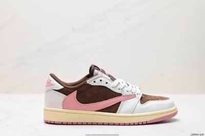 真标aj1倒勾travis Scott X Air Jordan 1 ” Reverse Mocha “ Aj1乔1 Ts 闪电 联名倒钩 低帮文化篮球鞋 完美