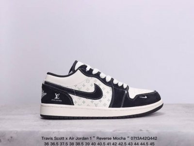 公司级aj1倒勾travis Scott X Air Jordan 1 ” Reverse Mocha “ Aj1乔1 Ts 闪电 联名倒钩 低帮文化篮球鞋 完