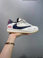 公司级Aj1倒勾Travis Scott X Air Jordan 1 ” Reverse Mocha “ Aj1乔1 Ts 闪电 联名倒钩 低帮文化篮球鞋 完