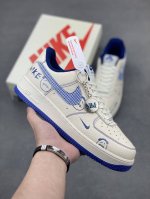 海外限量发售！公司级Nike Air Force 7 Low “Nike联名 蓝线鬼脸”空军一号 低帮 运动鞋 休闲鞋 折边针车 工艺难度大 原楦头原纸板 原装