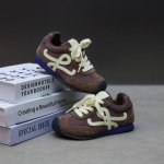 罗意威阿甘德训鞋童鞋 Loewe罗意威意大利阿甘德训鞋网红款真皮芭蕾拼色儿童休闲运动鞋 王一博杨幂明星款欧洲站系带内侧魔术贴男女童百搭跑步鞋户外炸街童鞋 官网潮