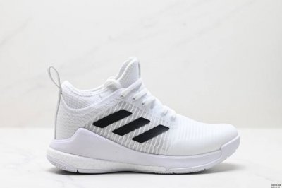 公司级Adidas Crazyflight Mid 减震防滑 中帮 阿迪达斯 训练鞋 推出可提升室内球场表现的跳高鞋 中切设计增加脚踝支撑 采用透气网眼鞋面 弹
