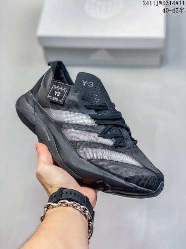 公司级Y-3 Adidas Adizero Adios Pro 3.0 马拉松飞线贾卡轻质透气休闲运动跑步鞋 采用双层透气网纱 Flywire动态飞线绑缚鞋面材