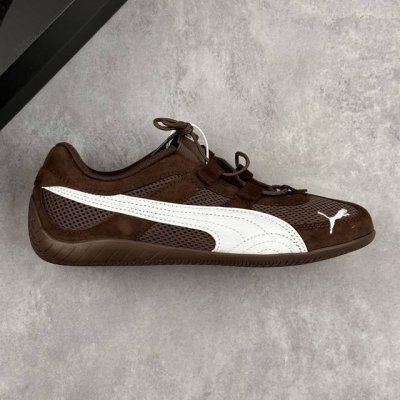 本地 核心私 公司级彪马Puma Speedcat Go Wns 薄底鞋 柔软舒适防滑耐磨低帮生活休闲鞋 赛车鞋鞋型 弹力绑带 翻毛皮拼接网面 舒适透气 高品质