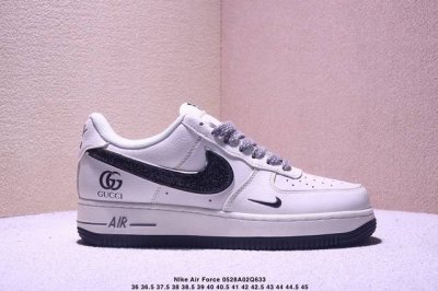 Gu古驰联名 米白棕勾 夏季清新配色 海外限量发售 公司级Nike Air Force 1 07 Low 空军一号 低帮 运动鞋 休闲鞋 折边针车 工艺难度大