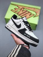 390支持放店 海外爆款限量发售！高端定制Nike Air Force 1 '07 Low Off-White联名奶白黑钩 高端定制 低帮休闲板鞋 定制鞋盒 大