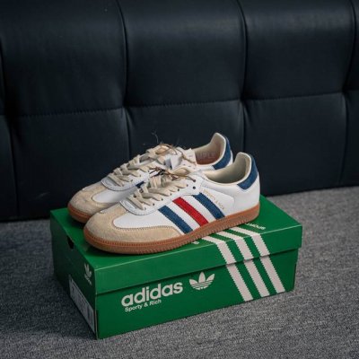 核心私 Adidas Samba Og 桑巴舞街头系列德训运动板鞋 采用固色翻毛皮组合牛剖革鞋面材质 外置正确3层组合围条加厚烟胶橡胶大底 货号：Ih8338