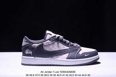 海外爆款限量发售！公司级 Travis Scott X Fragment Design X Jordan Air Jordan 1 Low Og Sp “斯图西 - 点击图像关闭