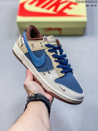海外爆款限量发售！高端定制Nike Sb Dunk Low 斯图西联名------米棕牛仔蓝钩配色 高端定制 低帮休闲板鞋 定制鞋盒 大厂纯原品质出货 超高清洁