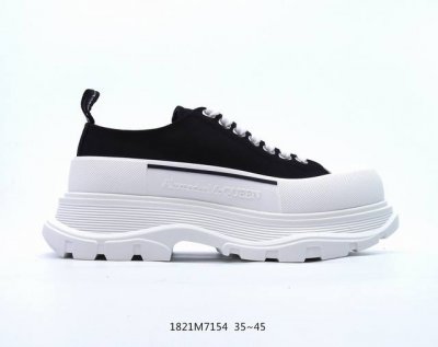 原装alexander Mcqueen 亚历山大麦昆 松糕鞋厚底增高帆布鞋，编码1821M7154