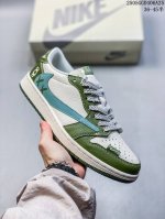 海外爆款限量发售 Travis Scott X Fragment Design X Jordan Air Jordan 1 Low Og Sp 暴力熊联名 白绿