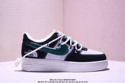 海外限量发售 公司级Nike Air Force 1 '07 Low 北面联名--黑绿抽绳 空军一号 低帮 运动鞋 休闲鞋 折边针车 工艺难度大 原楦头原纸板