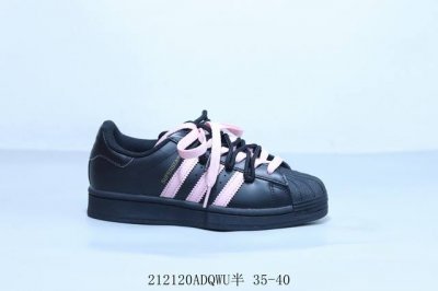 阿迪达斯Adidas Originals Superstar防滑耐磨轻便透气 低帮 贝壳头板鞋黑粉 绑带 212120Adqwu半 35-40
