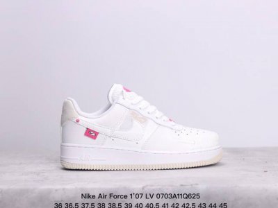 耐克nike Air Force 1’07 Lv8 White Tan 空军一号经典低帮百搭休闲运动板鞋“皮革拼接白粉”Dx6061 111 码数：36 36.