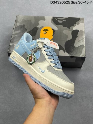 公司级Nike Air Force 1 07 Low 联名 晴天蓝 空军一号 低帮 运动鞋 休闲鞋 折边针车 工艺难度大 原楦头原纸板 原装鞋盒 定制五金配件