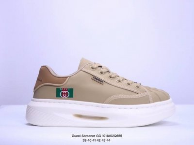Gucci 轻奢单品鞋 广东品质原厂 高奢古驰gucci Screener Gg High-Top Sneaker休闲潮鞋系列意大利进口超软小牛皮+刺绣搭配 原