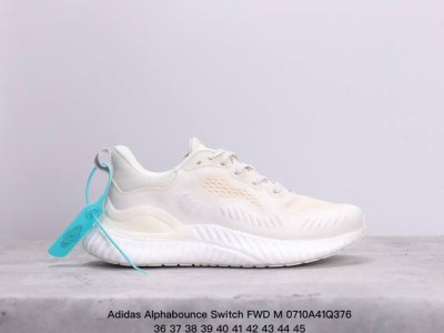 公司级全新贾卡网织高频鞋面材质#全掌boost爆米花超轻新科技中底组合耐磨橡胶大底#两侧tpu支架稳固支撑阿迪达斯adidas Alphabounce Swit