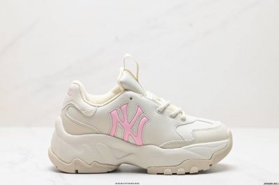 公司级korea韩国限定发售ny美国榄球洋基队限定 X Mlb Big Ball Chunky Mesh 厚底老爹系列低帮网织轻量休闲运动慢跑鞋“网眼象牙白黑n