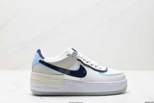 真标耐克Nike Wmns Air Force 1 Shadow全新少女系解构主义设计 马卡龙空军一号轻量增高低帮百搭板鞋 为经典设计注入玩味元素 分层结构、加