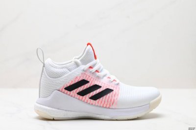 公司级Adidas Crazyflight Mid 减震防滑 中帮 阿迪达斯 训练鞋 推出可提升室内球场表现的跳高鞋 中切设计增加脚踝支撑 采用透气网眼鞋面 弹