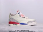 公司级air Jordan 3 Retro 复刻白水泥 Aj3 乔丹3代 Aj3 乔3 经典复刻白水泥 乔丹篮球鞋系列 鞋身以白色为主调，采用优质皮革材质搭配鞋