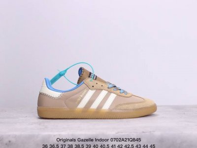 Originals Gazelle Indoor 德训系列 三叶草复古休闲运动板鞋 原装公司级 鞋面采用反绒革组合环保纤维革材质，外置rb橡胶大底，耐磨不打滑。