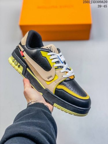 全新Lv路易威登Louis Vuitton Trail Sneaker Low休闲运动文化百搭篮球板鞋 致Tpr光泽鞋底#耐弯折滴塑支持片#鞋垫嵌入超软脚感乳胶