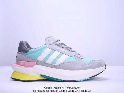 Adidas Treziod PT 低帮运动慢跑鞋 鞋面采用混合材质 搭配丰富的设计细节 造型休闲 低调简约而又不失风格！H03714 尺码：36-45 半 X