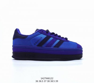 阿迪达斯 Adidas Originals Gazelle Bold W 羚羊松糕系列复古百搭厚底增高低帮女子休闲鞋百搭板鞋运动女鞋 紫色生胶底” 货号:Ie0