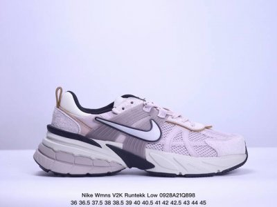 真标耐克nike Wmns V2K Runtekk Low”White Grey Pink”复古潮系列未来复古老爹风百搭休闲运动慢跑鞋 货号:Fn6703-00
