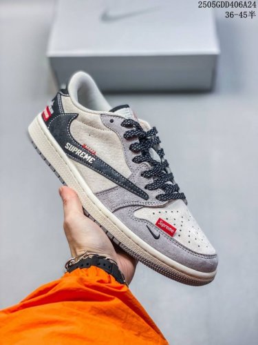 海外爆款限量发售 公司级 Travis Scott X Fragment Design X Jordan Air Jordan 1 Low Og Sp 石头岛S
