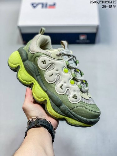 真标带半码 Fila斐乐2025春季新款豌豆鞋老爹鞋女鞋运动鞋轻便厚底休闲鞋 尺码：见图 编码：05Jyd320A12