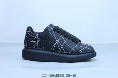 Alexandermcqueen 亚历山大 麦昆Mcq 情侣款运动小白鞋厚底增高闪尾光滑牛皮平底鞋休闲鞋 时尚男女板鞋潮运动鞋 221450Adewo 35-4