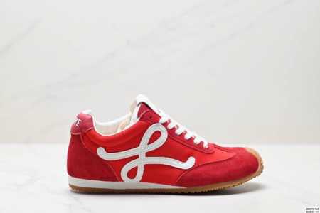公司级Loewe Ballet Runner 2.0 罗意威 Sneakers系列阿甘复古风德训薄底百搭休闲运动鞋 广东纯原大厂出品 不对称鞋头设计 袜状内部结 - 点击图像关闭