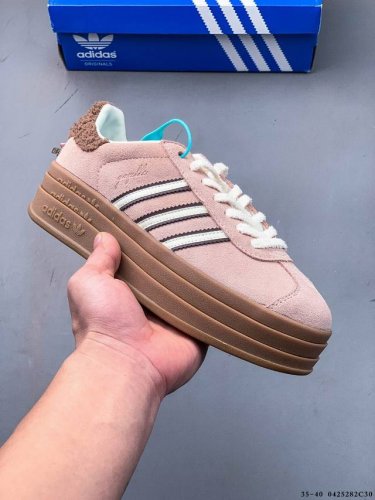 公司级！阿迪达斯Adidas Gazelle Bold W厚底低帮复古百搭休闲运动板鞋 042528