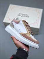 麦昆小白鞋 Alexander Mcqueen 亚历山大麦昆 松糕鞋厚增底高小白鞋20官同方步 全码现货 市场最好性价比版本 可进口丝亚绸光原版正品 水染羊皮内