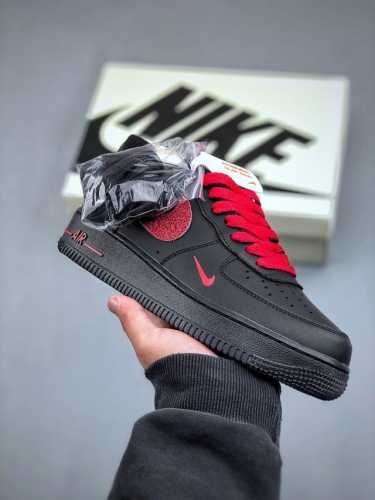 Nike Air Force 1'07 Low 斯图西联名-黑色小红标 空军一号低帮休闲运动板鞋 Cw 8 025 #原楦头原纸板 原装鞋盒 定制五金配件 内置