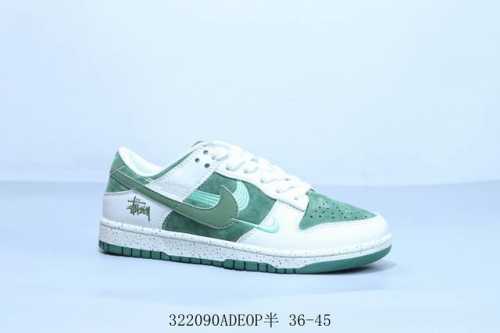 耐克 Nike Sb Dunk Low Pro 复古低帮 休闲运动滑板板鞋白绿 双勾 联名 货号 Dq1098-396 322090Adeop半 36-45
