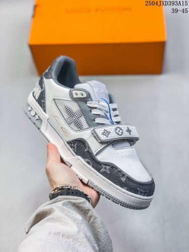 原版开发 全新爆款 Sneaker Lo 公司级路易威登板鞋 魔术贴面包鞋 新款 Lv Tyler X Louis Vuitton Trainer 圆头系带 魔