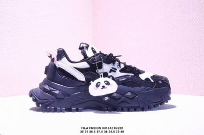 210 Fila Fusion斐乐潮牌Bianco 硬糖时尚百搭防滑增高 低帮 老爹鞋女款黑奶白 xm0318Q222