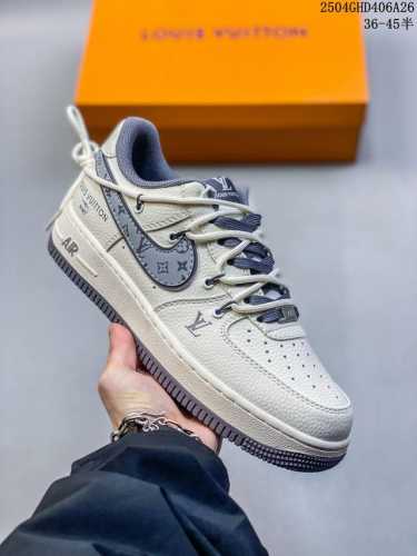 海外限量发售！公司级Nike Air Force 7 Low “Lv联名 灰勾抽绳”空军一号 低帮 运动鞋 休闲鞋 折边针车 工艺难度大 原楦头原纸板 原装鞋盒